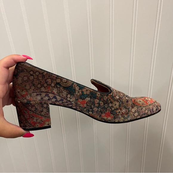 Anthropologie | Penelope Chilvers Ottilie Velvet Heeled Loafers Sz EU 39/ US 8 - Picture 9 of 11